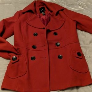 Stunning red pea coat